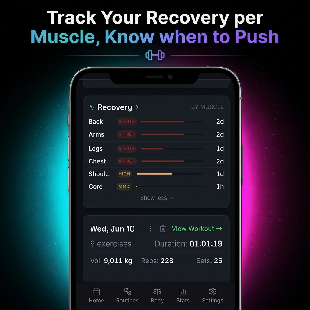 Track Your Recovery per Muscle, Know when to Push