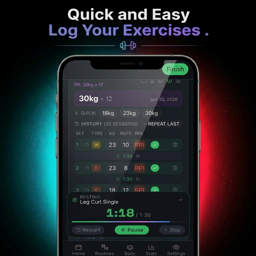 Quick and Easy Log Your Exercises — FitLog X active workout logger